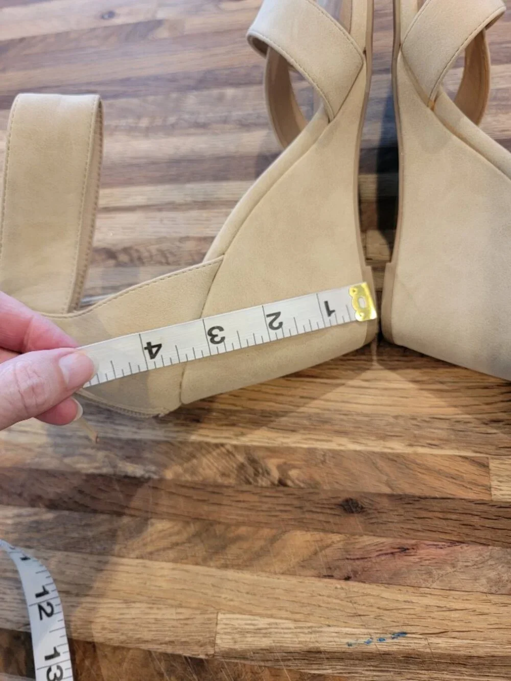 CL by Laundry Canty Wedge Sandal. Beige/Natural/Taupe